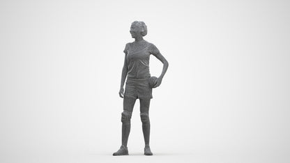 realistic 3D human woman sport, archviz people FBX OBJ for Blender, three-quarter front view render