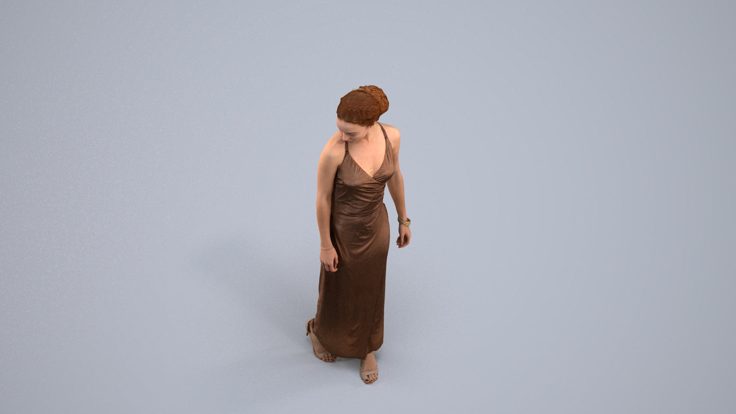 realistic 3D people woman formal formalaffairs, render-ready for V-Ray and Corona, FBX OBJ, back view render