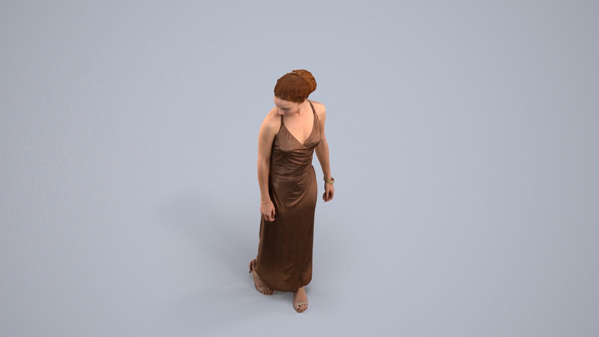 realistic 3D people woman formal formalaffairs, render-ready for V-Ray and Corona, FBX OBJ, back view render