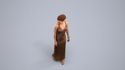 realistic 3D people woman formal formalaffairs, render-ready for V-Ray and Corona, FBX OBJ, back view render