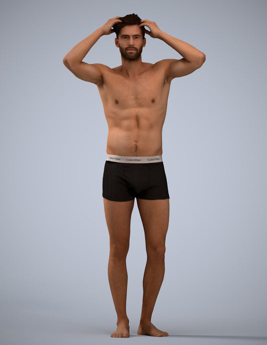 scanned 3D man bathroom, photogrammetry people for Enscape and V-Ray