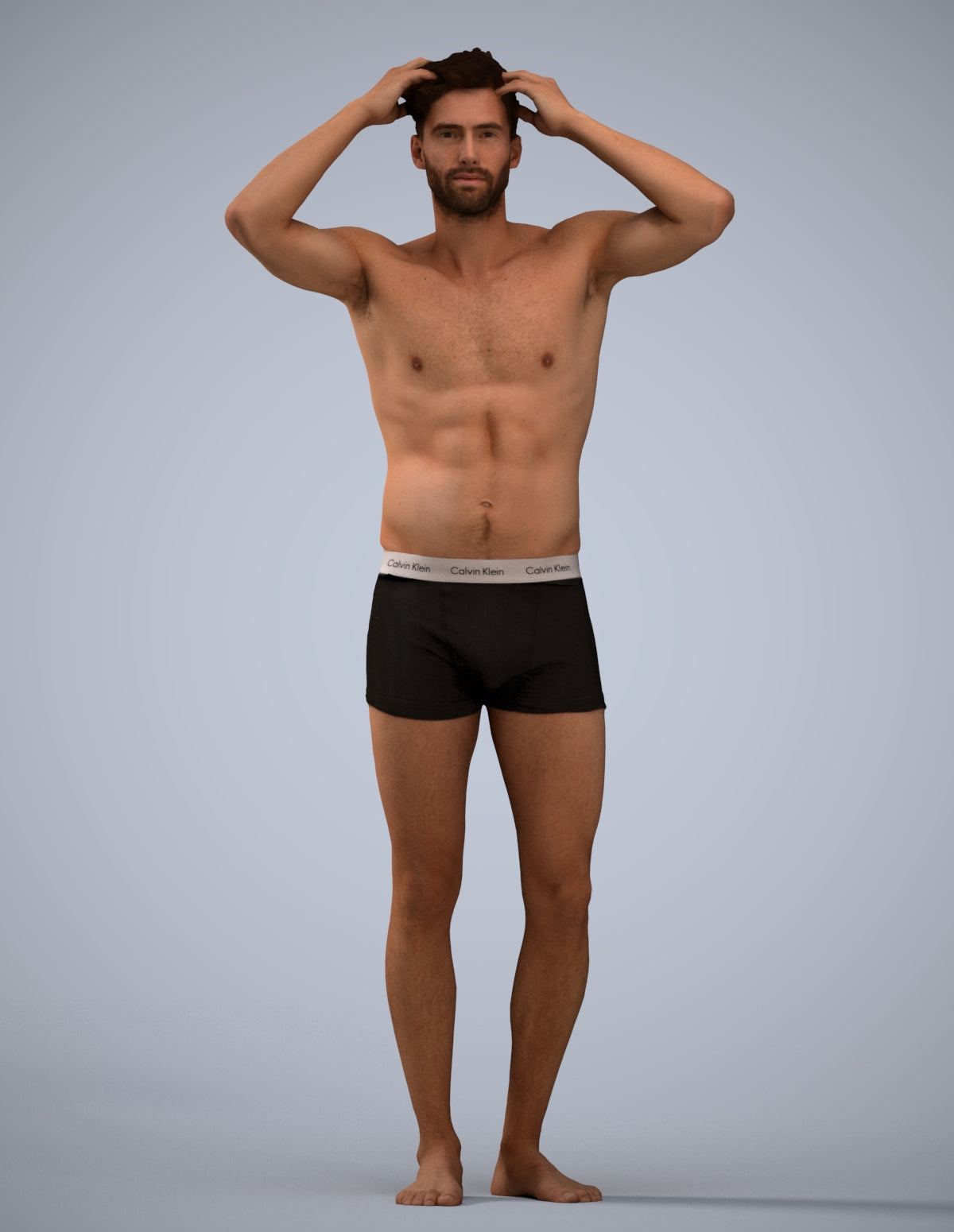 scanned 3D man bathroom, photogrammetry people for Enscape and V-Ray