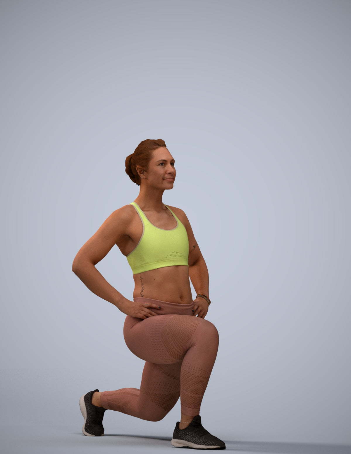 realistic 3D human woman sport, archviz people FBX OBJ for Blender