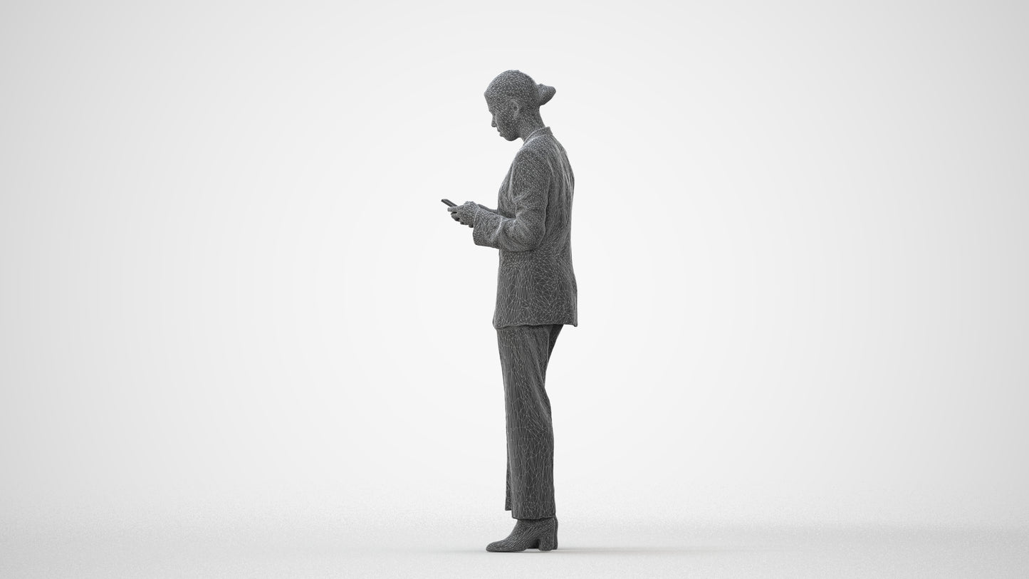 scanned 3D woman business, photogrammetry people for Enscape and V-Ray, square thumbnail
