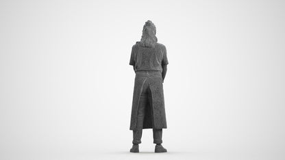 scanned 3D woman hospitality, photogrammetry people for Enscape and V-Ray, wireframe front view