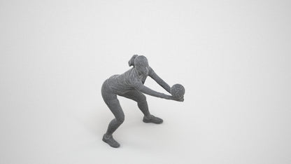 3D scanned woman sport, photorealistic archviz people for Enscape and SketchUp, wireframe three-quarter view