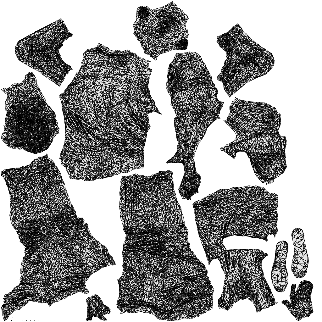realistic 3D man casual standing, scanned archviz people for Blender and 3ds Max, wireframe top-down view