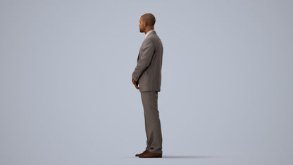 realistic 3D people man business, render-ready for V-Ray and Corona, FBX OBJ, three-quarter view render