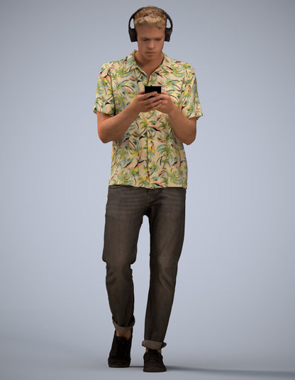 3D scanned man standing casual, photorealistic archviz people for Enscape and SketchUp