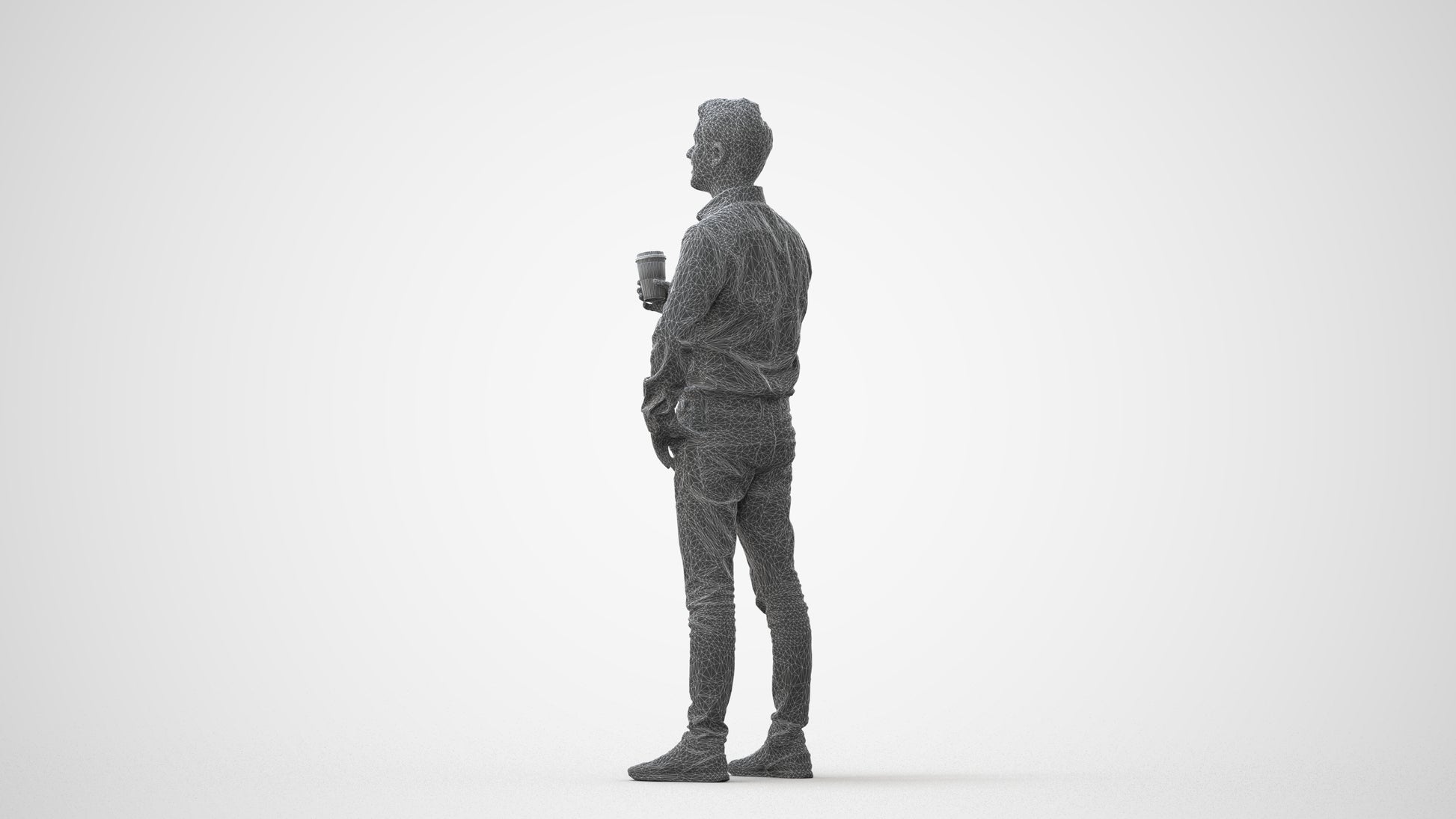 3D scanned man business, photorealistic archviz people for Enscape and SketchUp, square thumbnail