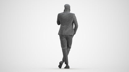 scanned 3D man formal formalaffairs, photogrammetry people for Enscape and V-Ray, wireframe front view