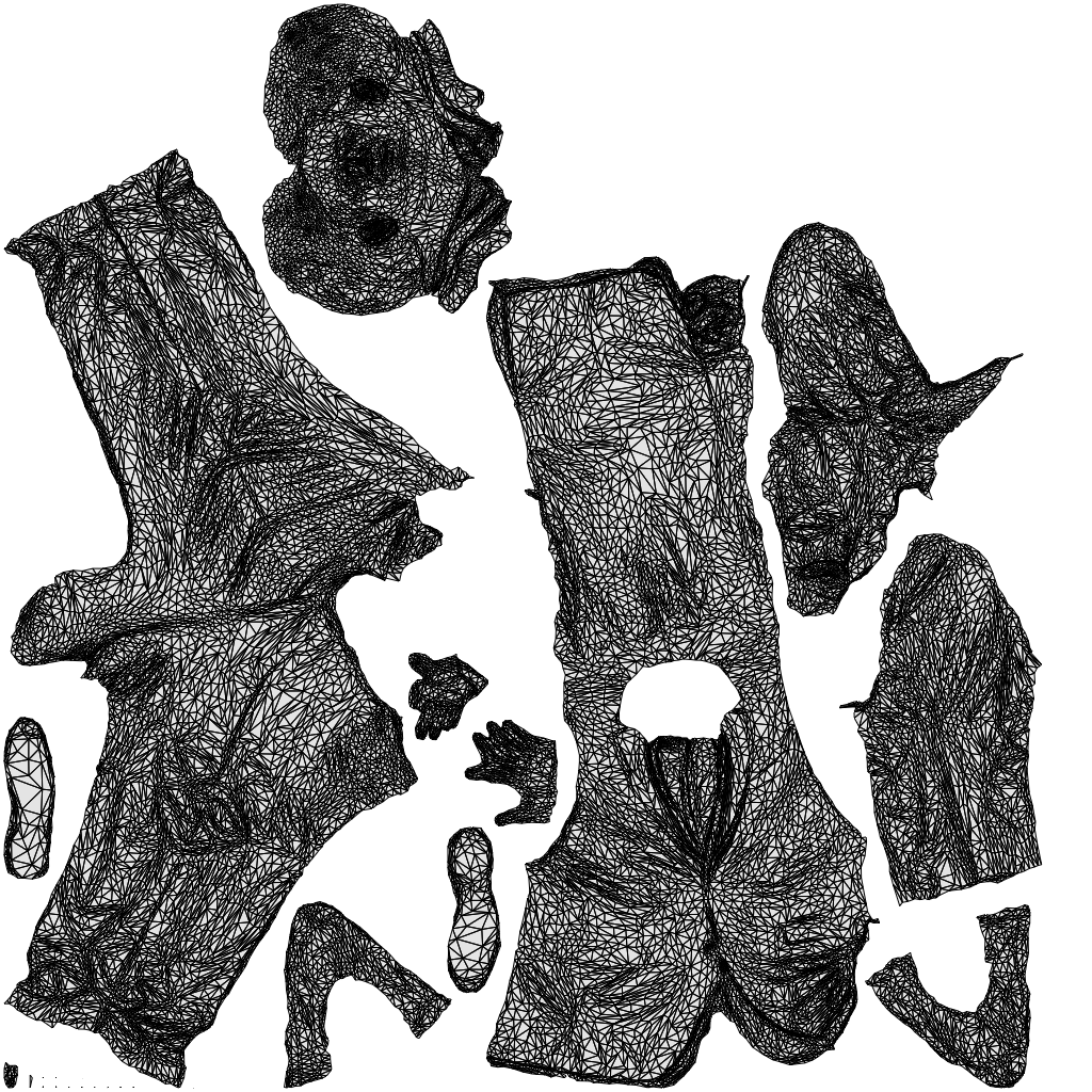 scanned 3D man business, photogrammetry people for Enscape and V-Ray, wireframe top-down view