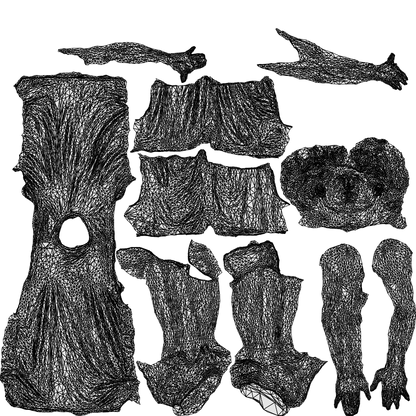 3D scanned man sport, photorealistic archviz people for Enscape and SketchUp, wireframe top-down view