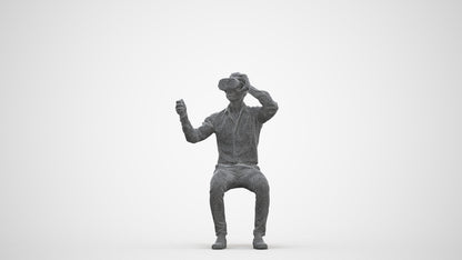 realistic 3D people man business sitting, render-ready for V-Ray and Corona, FBX OBJ, three-quarter front view render