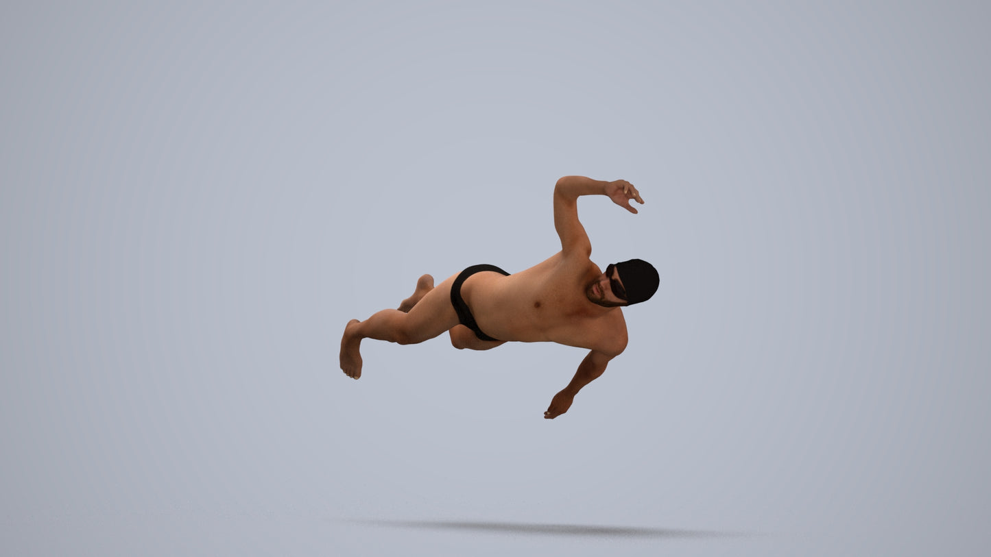 realistic 3D people man sport pool, render-ready for V-Ray and Corona, FBX OBJ, standing pose render