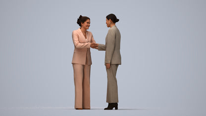 realistic 3D woman business, scanned archviz people for Blender and 3ds Max, top-down view render