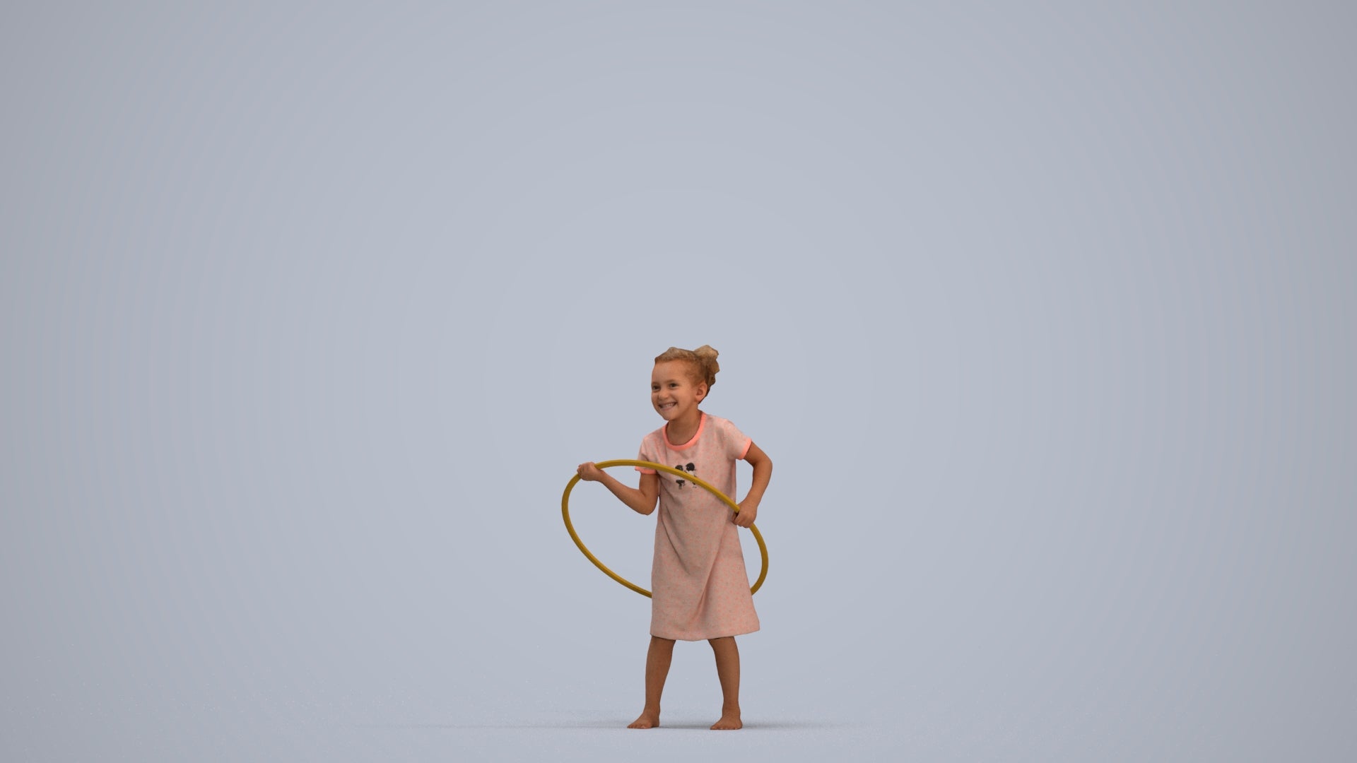 realistic 3D people girl casual kids, render-ready for V-Ray and Corona, FBX OBJ, standing pose render