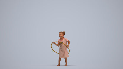 realistic 3D people girl casual kids, render-ready for V-Ray and Corona, FBX OBJ, standing pose render