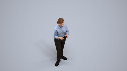 3D scanned girl kids, photorealistic archviz people for Enscape and SketchUp, back view render