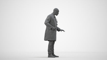 photogrammetry 3D man medical, realistic human model archviz FBX, wireframe side view
