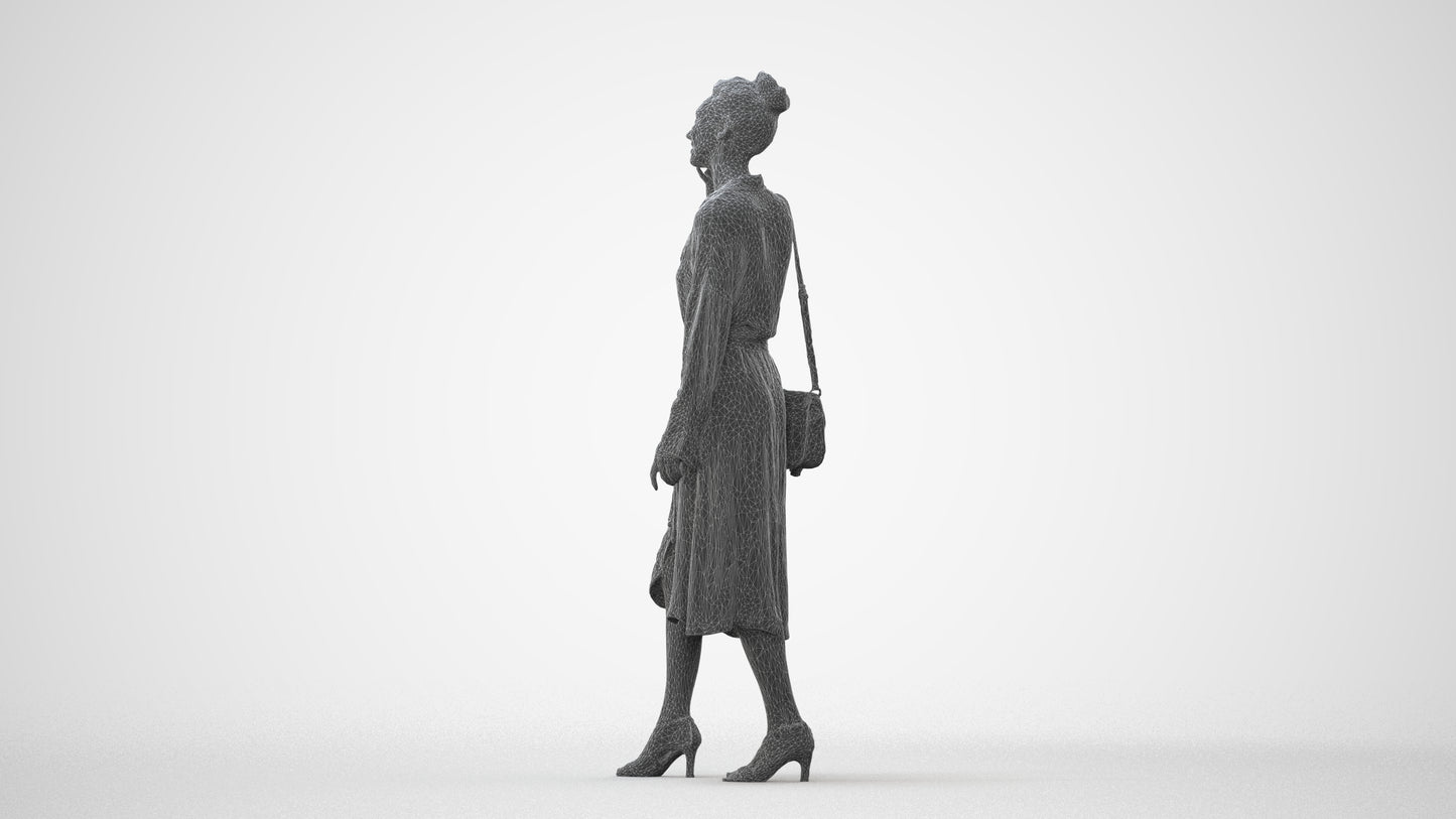 photogrammetry 3D woman casual standing, realistic human model archviz FBX, square thumbnail