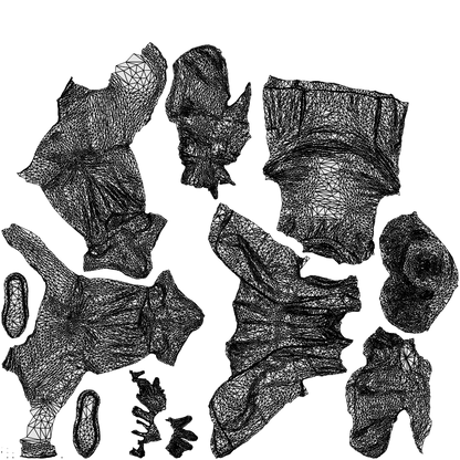 3D people model man business, scanned human for 3ds Max rendering, wireframe top-down view