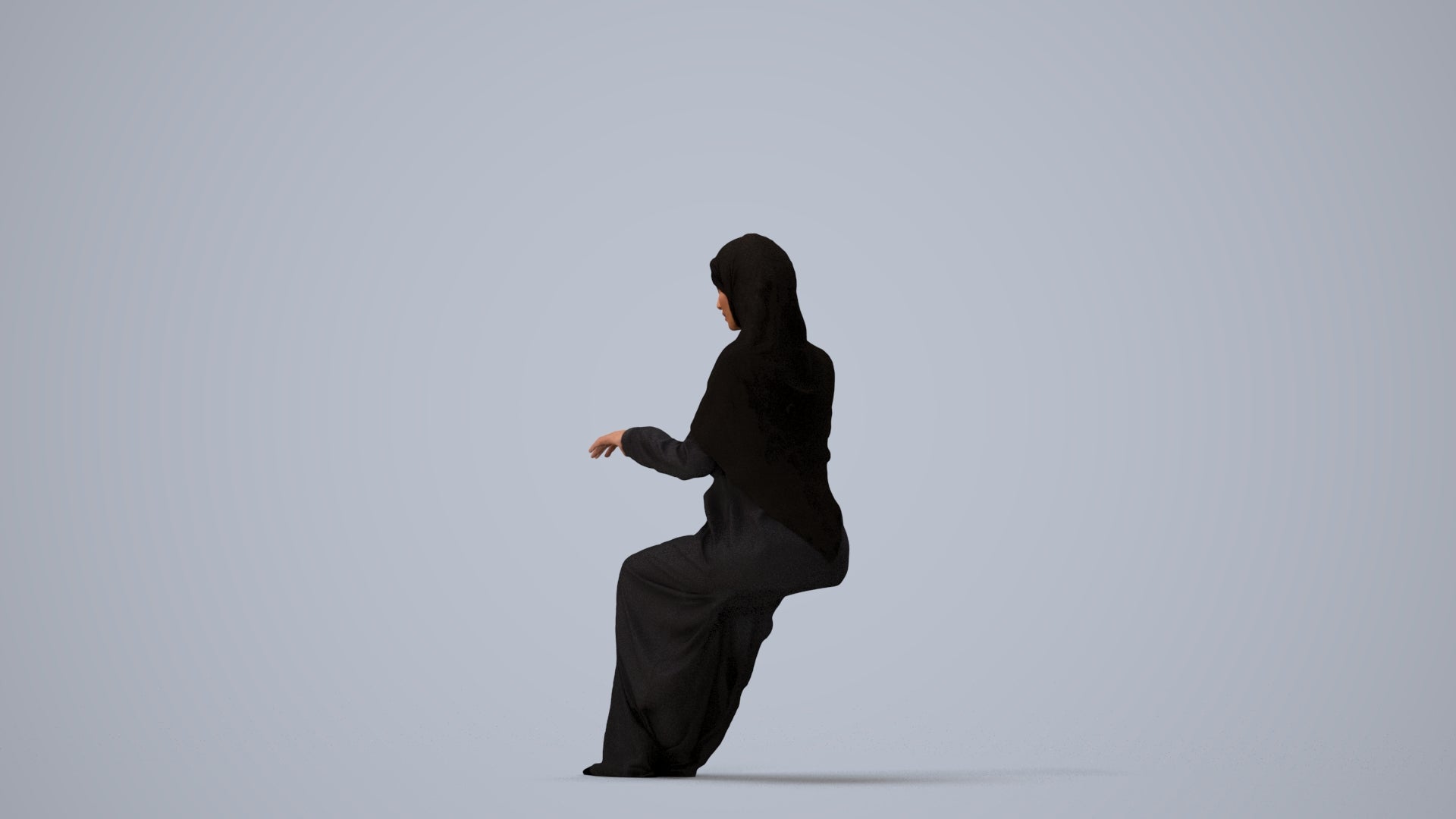 3D people model woman business, scanned human for 3ds Max rendering, three-quarter view render