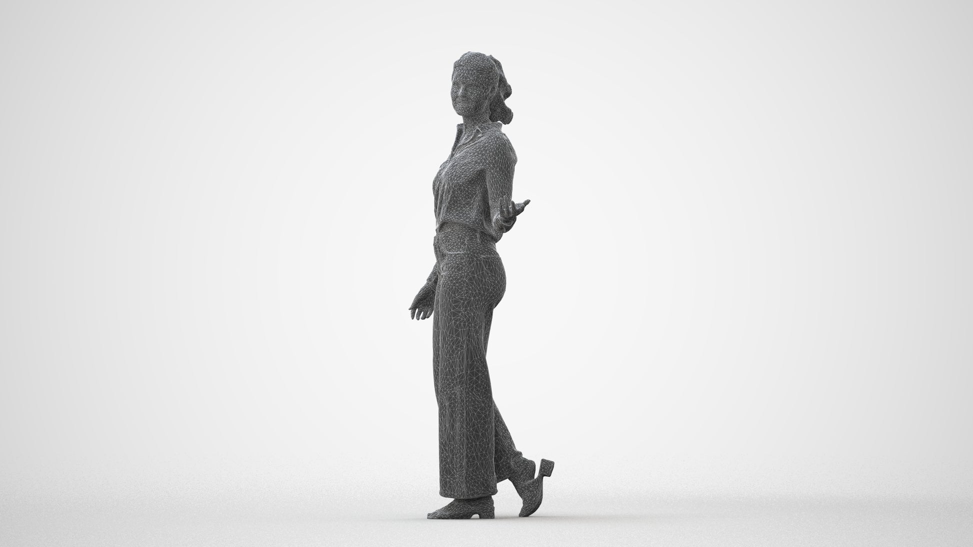 3D scanned woman walking casual, photorealistic archviz people for Enscape and SketchUp, square thumbnail