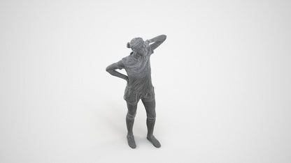3D scanned woman sport, photorealistic archviz people for Enscape and SketchUp, wireframe three-quarter view
