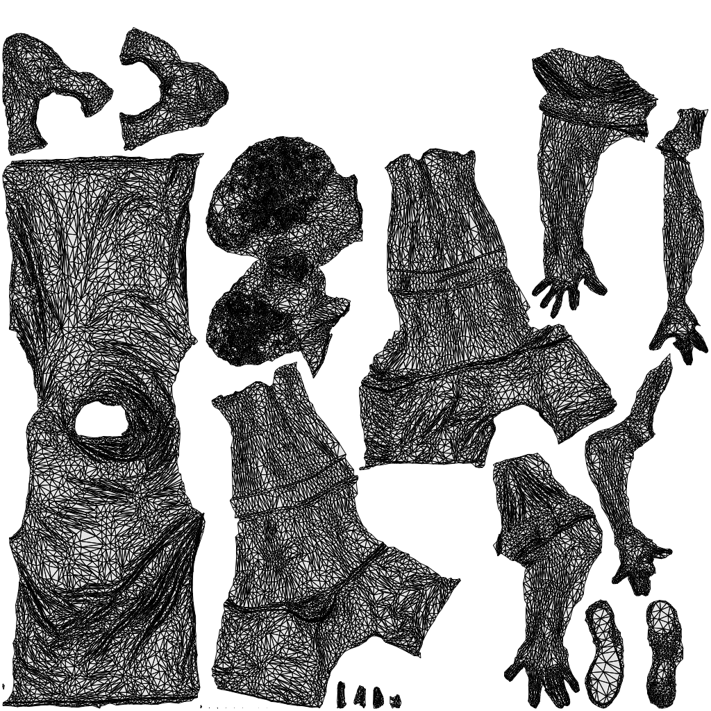 3D human model man sport, photogrammetry scanned person for archviz, wireframe top-down view