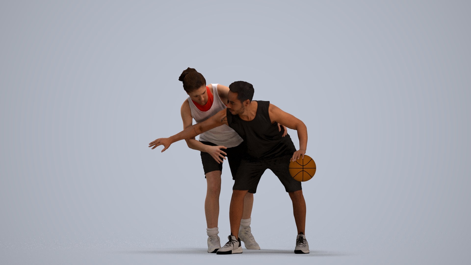 realistic 3D people woman sport, render-ready for V-Ray and Corona, FBX OBJ, standing pose render