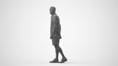 3D human model senior man sport, photogrammetry scanned person for archviz, square thumbnail