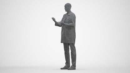 photogrammetry 3D man medical, realistic human model archviz FBX, three-quarter front view render