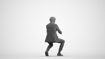 realistic 3D people man business, render-ready for V-Ray and Corona, FBX OBJ, wireframe front view