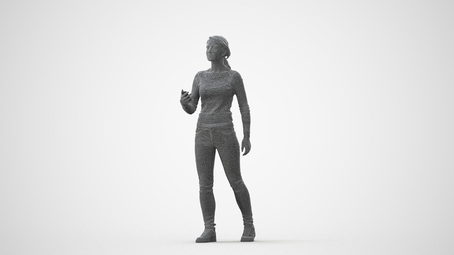 realistic 3D people woman casual walking, render-ready for V-Ray and Corona, FBX OBJ, square thumbnail