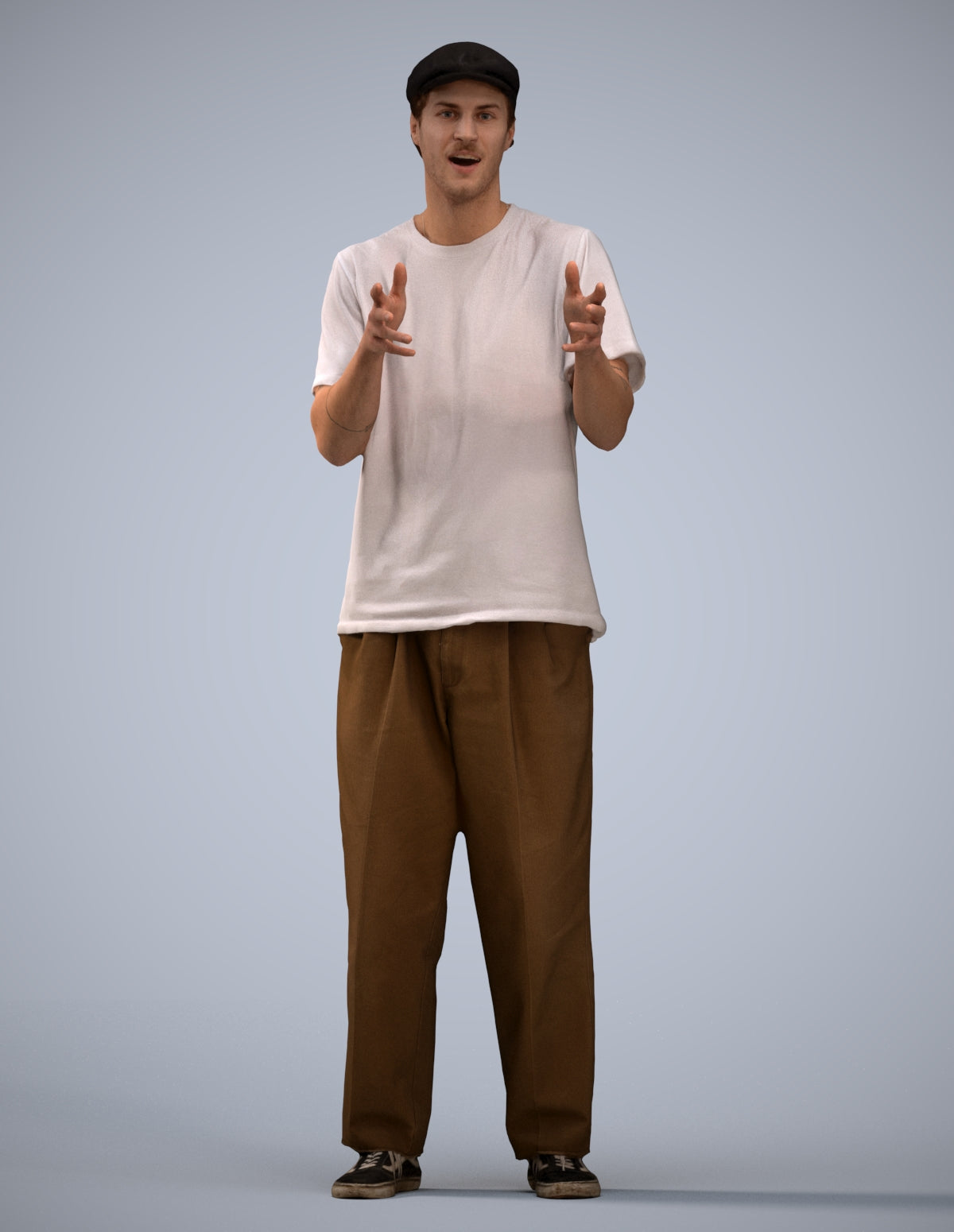 3D people model man casual standing, scanned human for 3ds Max rendering