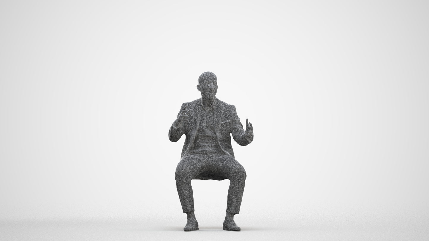 3D scanned man business, photorealistic archviz people for Enscape and SketchUp, three-quarter front view render