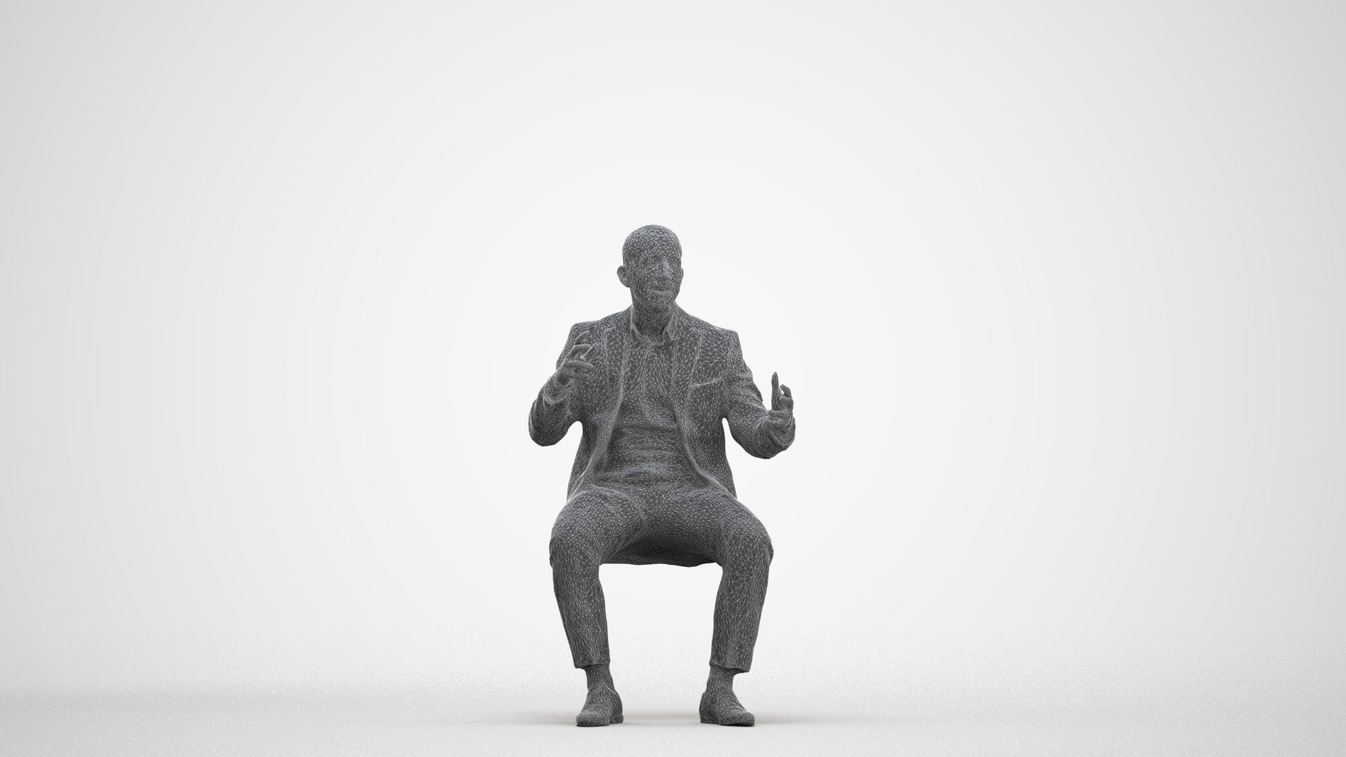 3D scanned man business, photorealistic archviz people for Enscape and SketchUp, three-quarter front view render