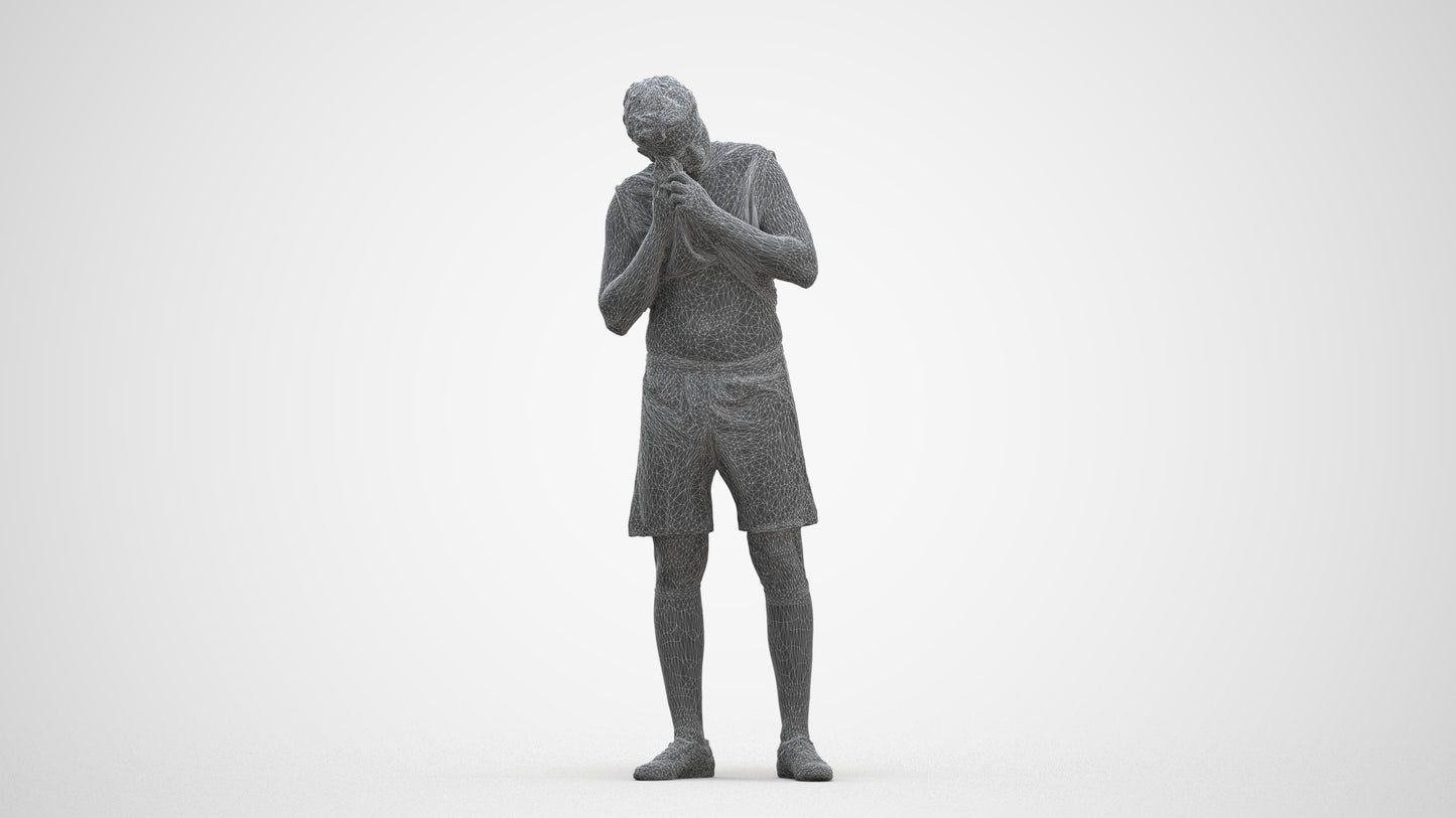 realistic 3D human man sport, archviz people FBX OBJ for Blender, three-quarter front view render