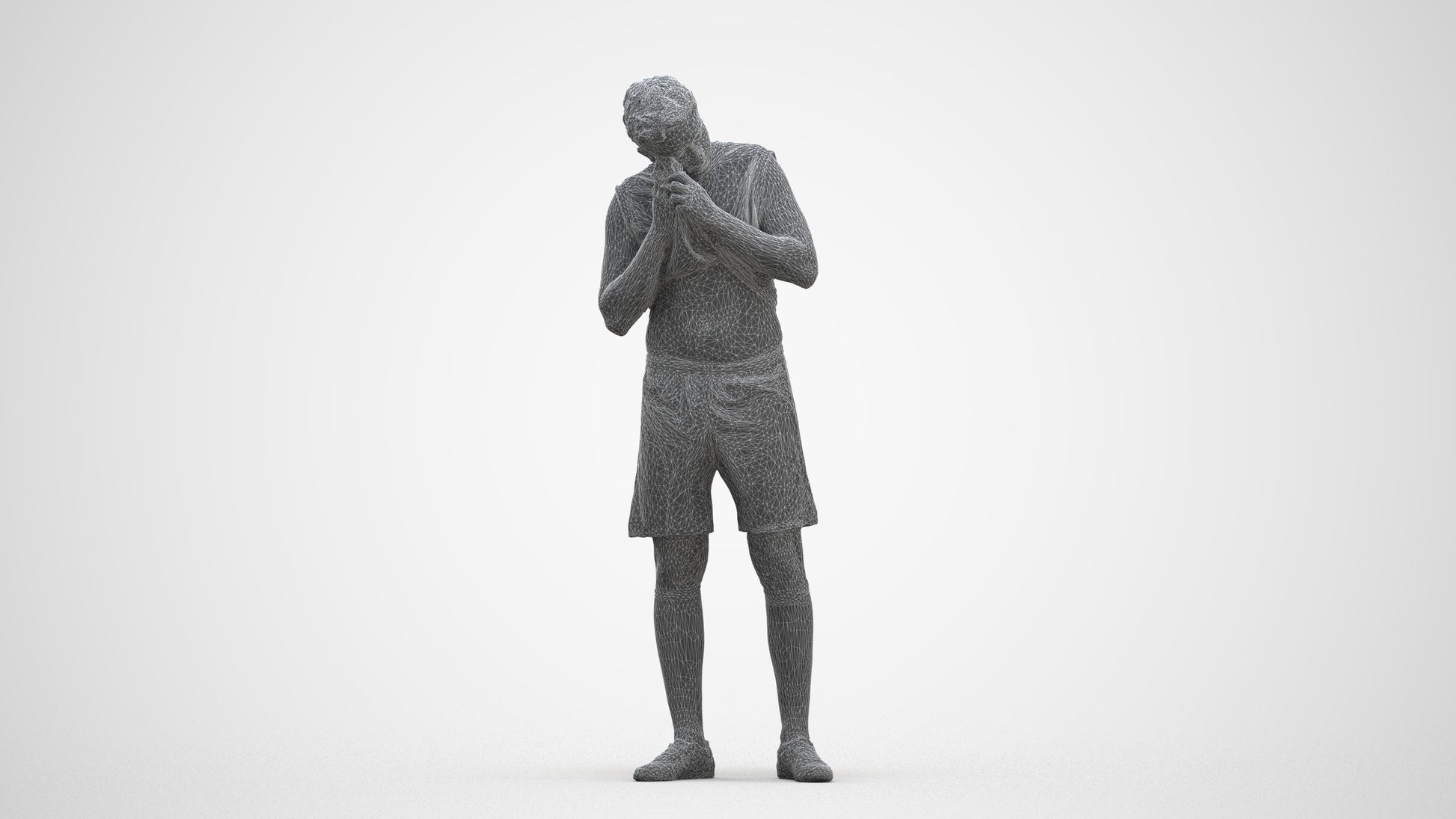 realistic 3D human man sport, archviz people FBX OBJ for Blender, three-quarter front view render