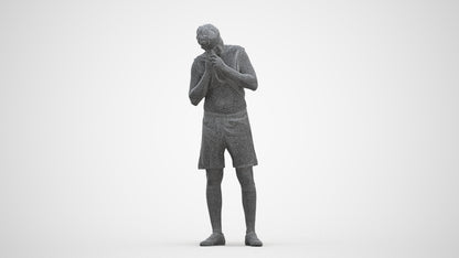 realistic 3D human man sport, archviz people FBX OBJ for Blender, three-quarter front view render
