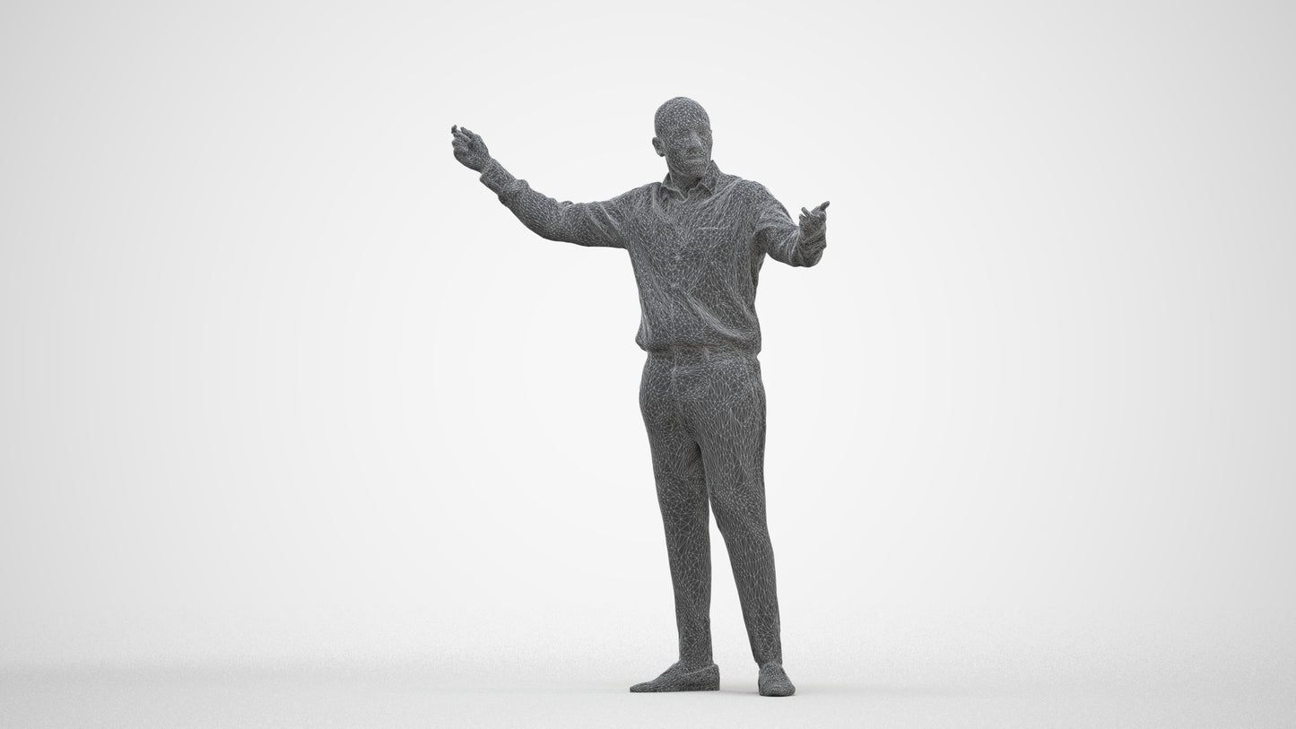 realistic 3D man business, scanned archviz people for Blender and 3ds Max, three-quarter front view render