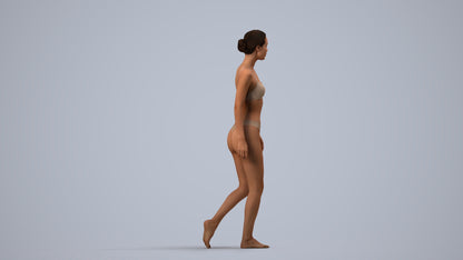 3D scanned woman mix, photorealistic archviz people for Enscape and SketchUp, side view render