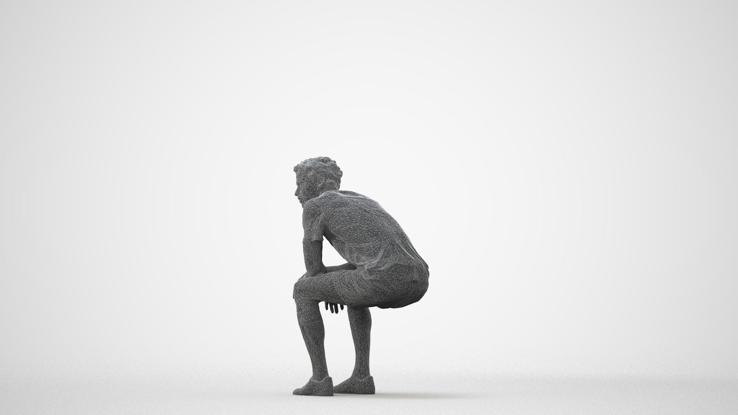 photogrammetry 3D man sport, realistic human model archviz FBX, square thumbnail