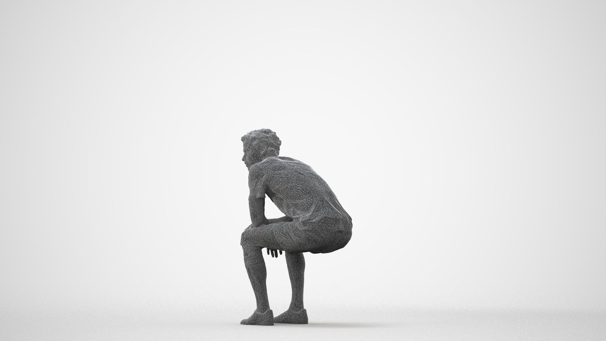photogrammetry 3D man sport, realistic human model archviz FBX, square thumbnail