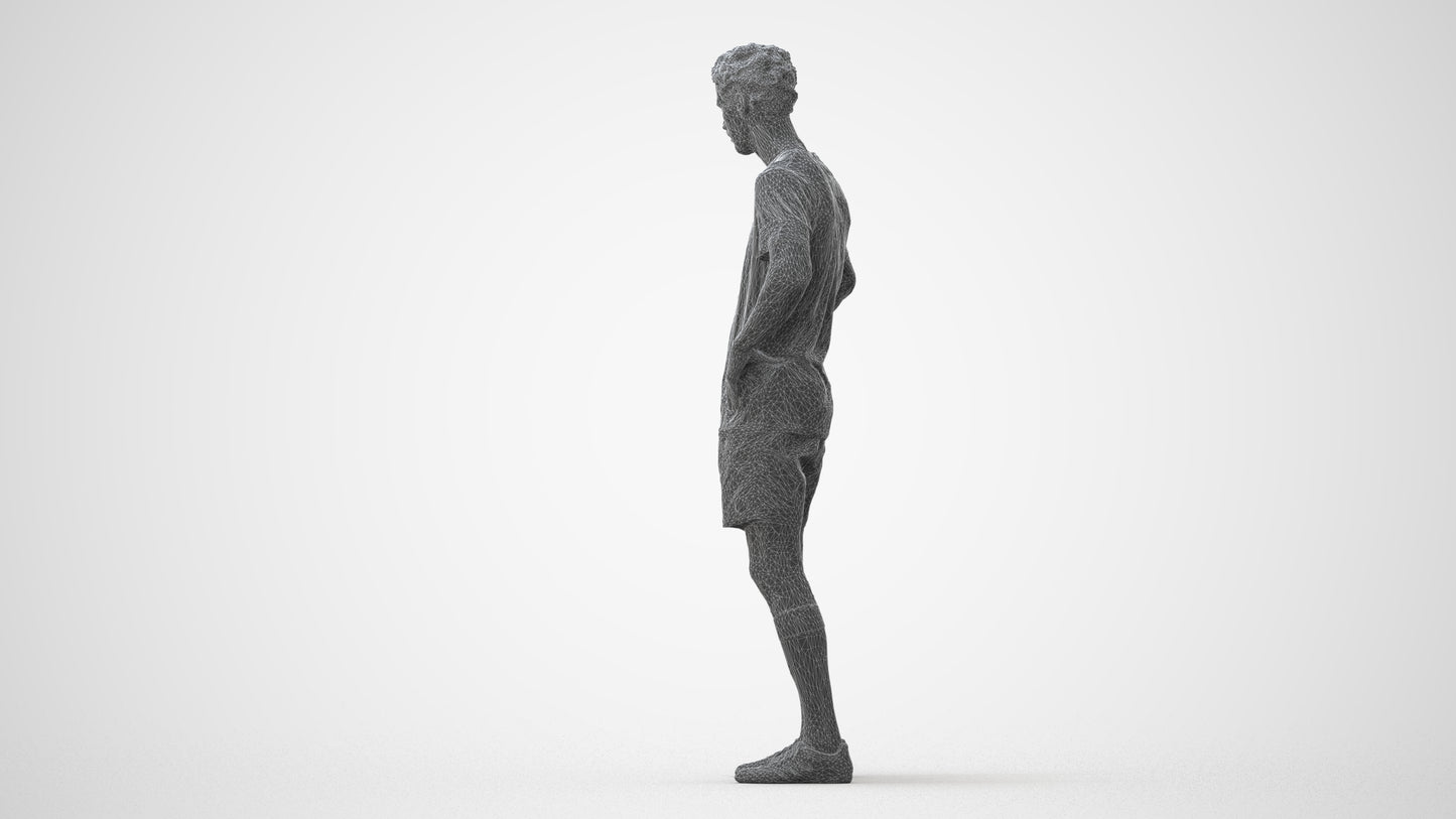 3D scanned man sport, photorealistic archviz people for Enscape and SketchUp, square thumbnail