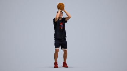 3D people model man sport, scanned human for 3ds Max rendering, standing pose render