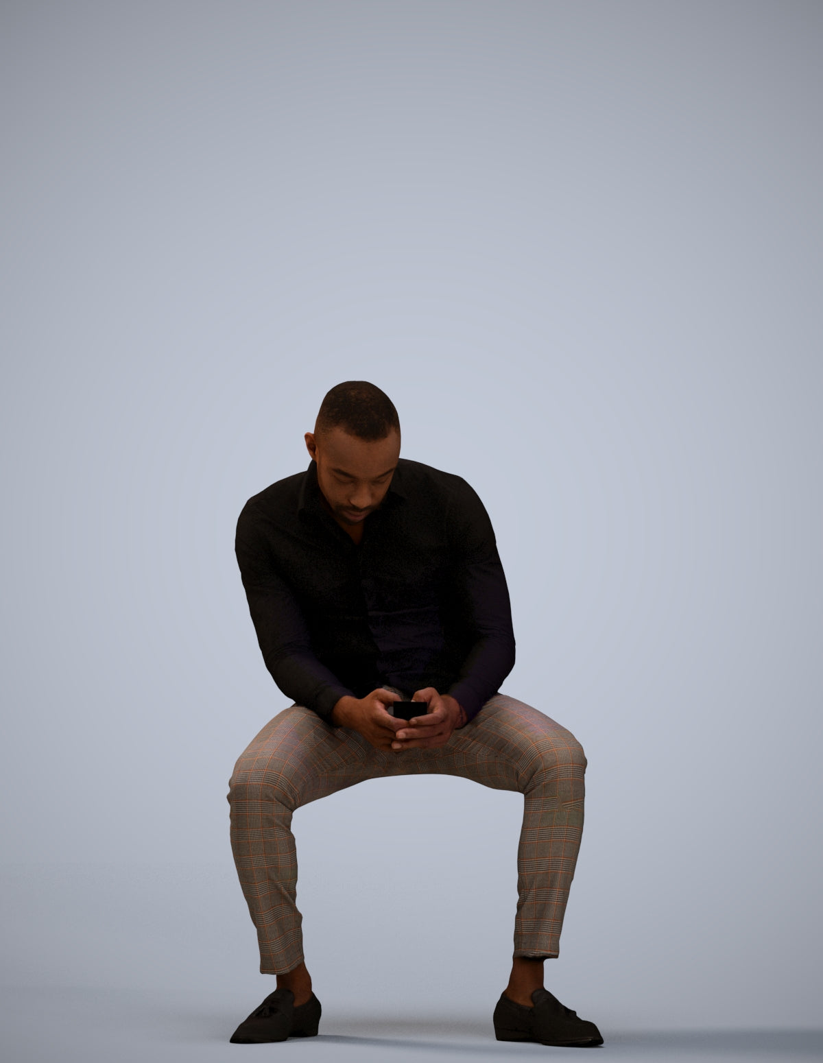 3D people model man business sitting, scanned human for 3ds Max rendering