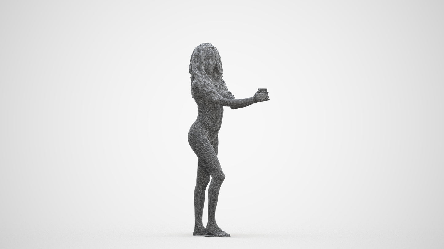 realistic 3D people woman pool, render-ready for V-Ray and Corona, FBX OBJ, three-quarter front view render