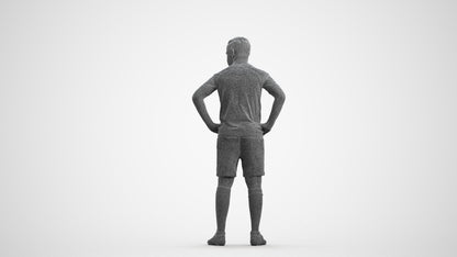3D scanned man sport, photorealistic archviz people for Enscape and SketchUp, wireframe front view